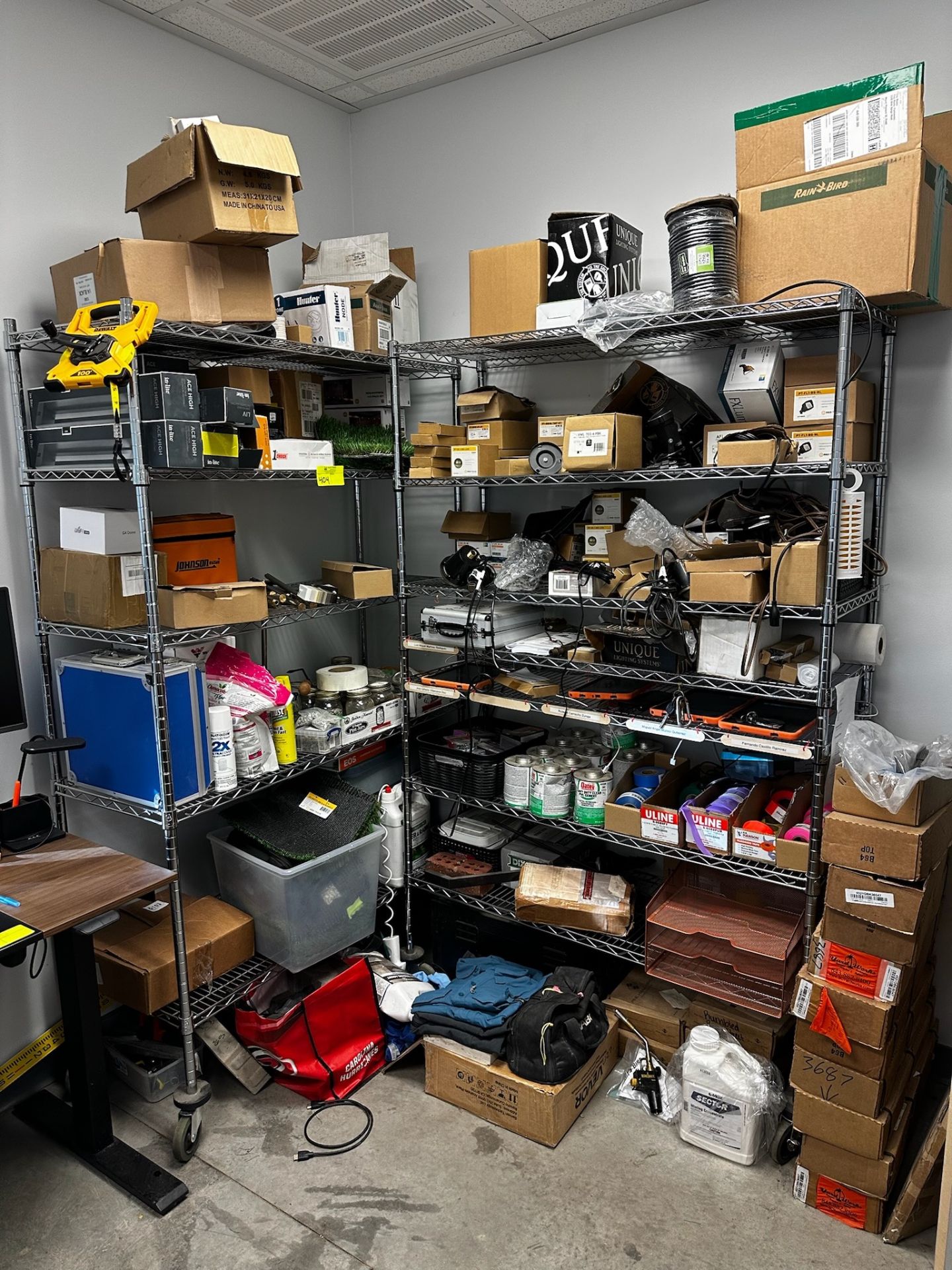 2 Wire Shelves with Contents