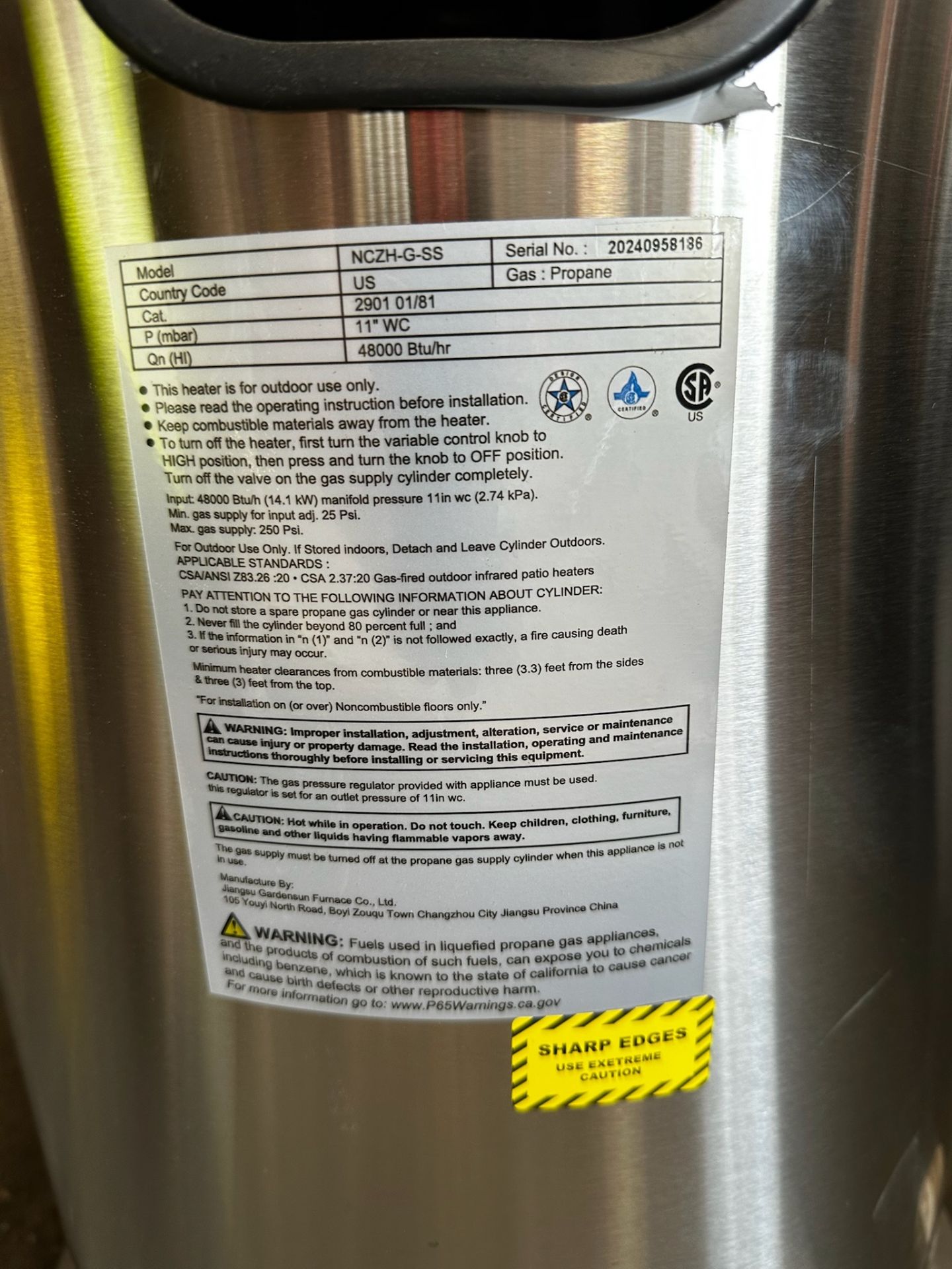 Propane Patio Heater - Image 2 of 3