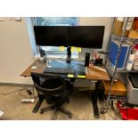 Desk with Monitors and Contents