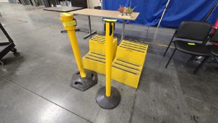 2 Stanchions and 2 Yellow Steps