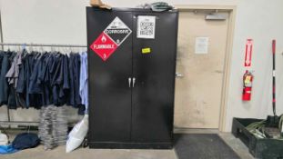 Black Flammables/Corrosive Cabinet plus Contents