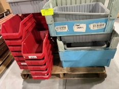 Pallet of misc stacking bins
