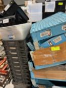 Pallet of misc stacking bins