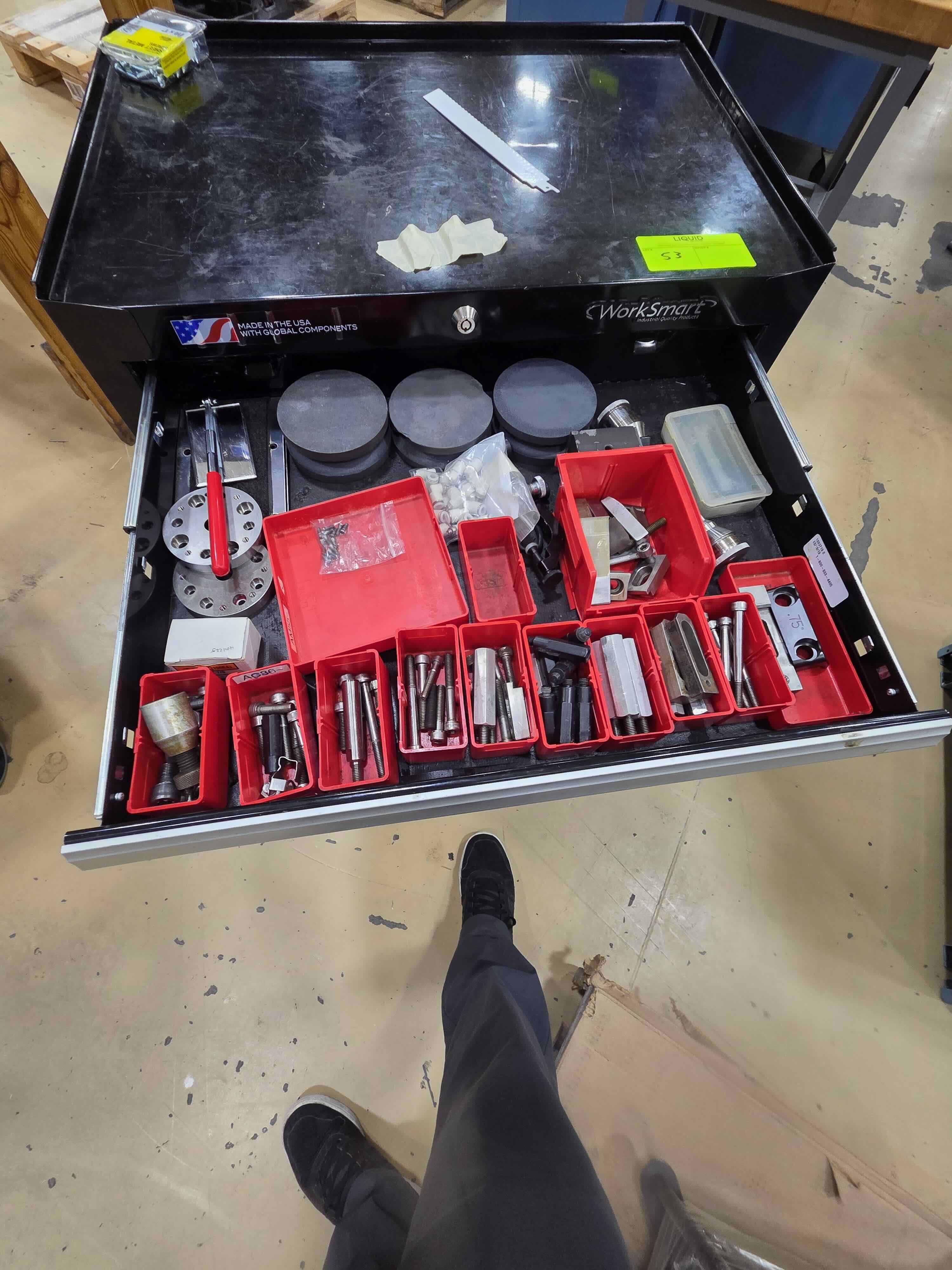 Rolling Tooling Rack Worksmart Rolling Tool Cabinet, with all contents including bushings ...