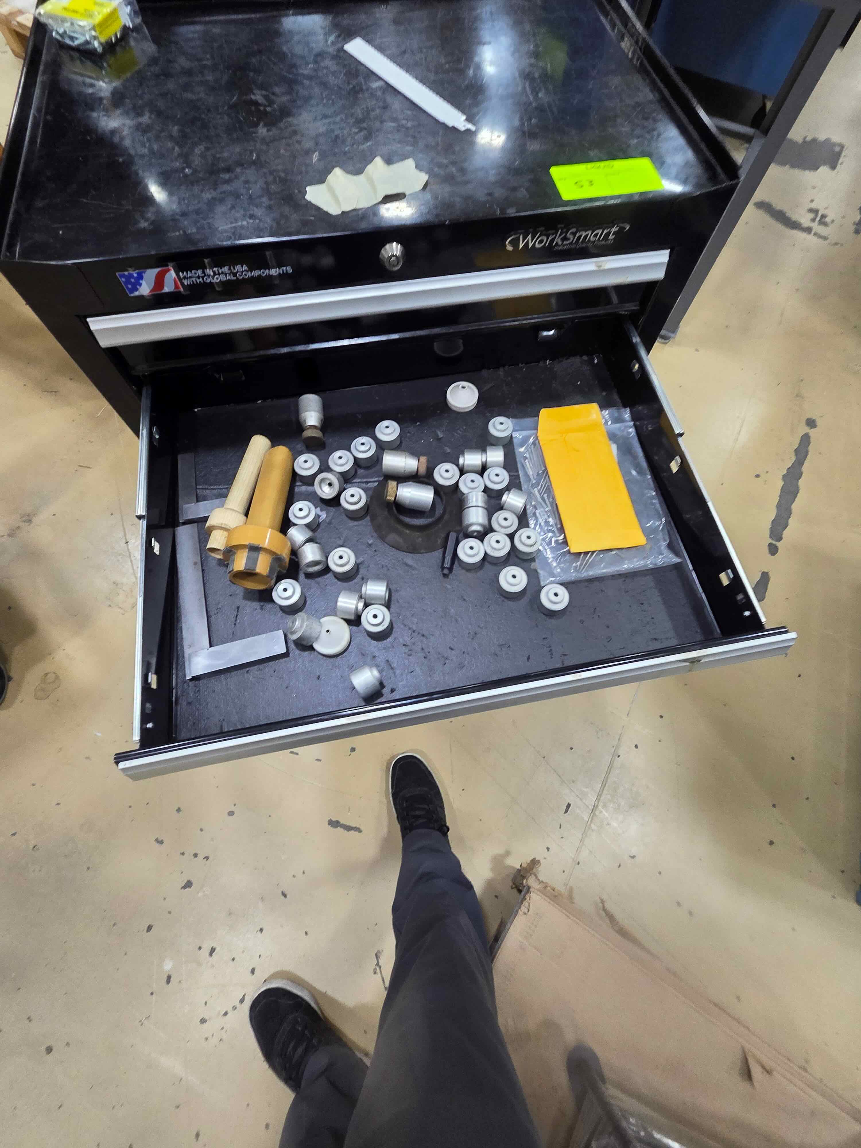 Rolling Tooling Rack Worksmart Rolling Tool Cabinet, with all contents including bushings ...