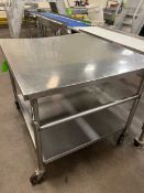 S/S TABLE ON WHEELS