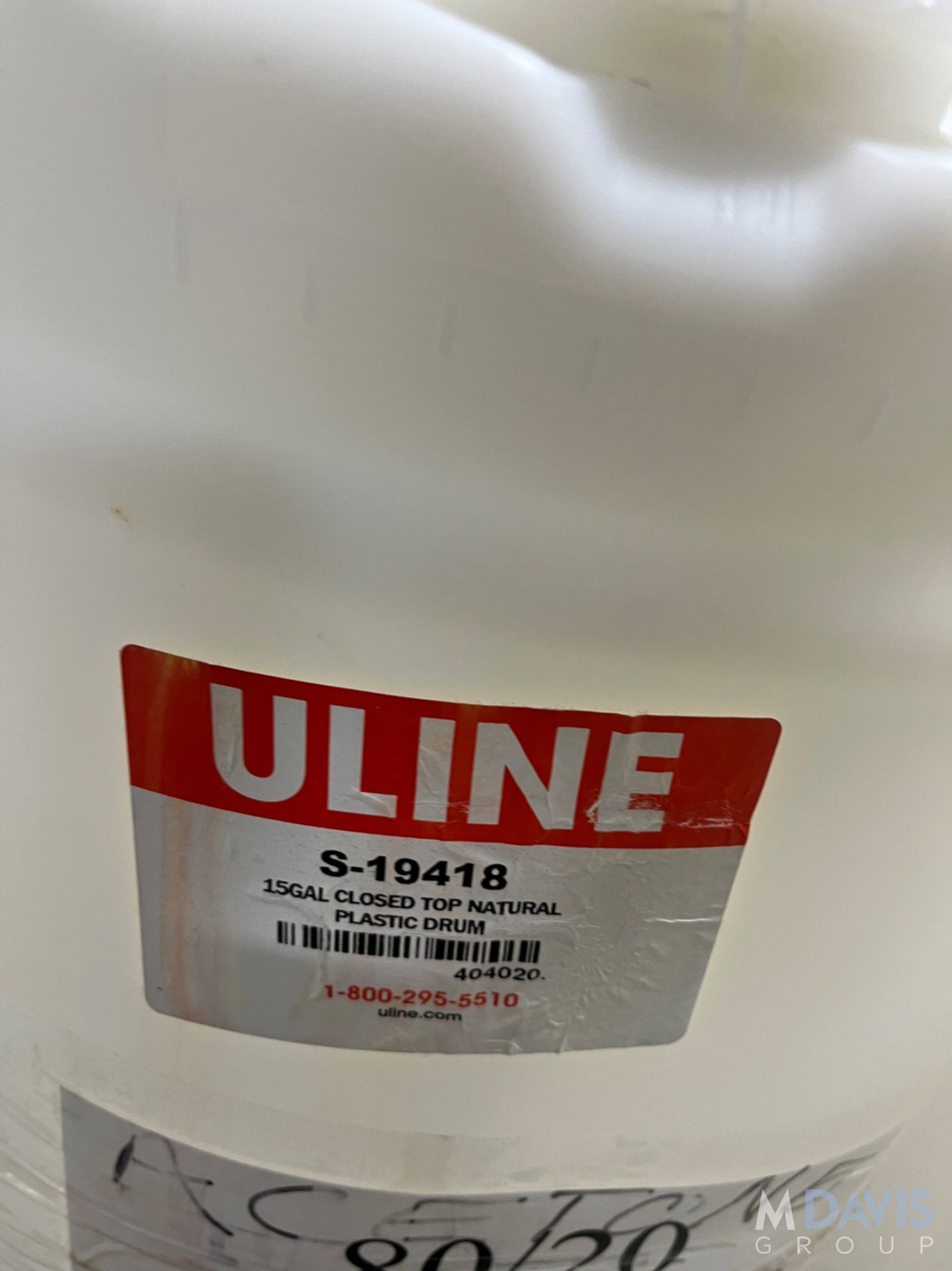 (9) 15 GAL CLOSED TOP NATURAL PLASTIC DRUM - Image 5 of 5