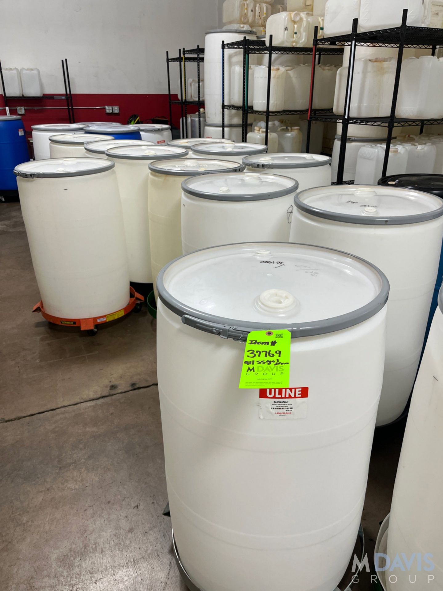 APPROX. (25) ULINE 55GAL OPEN TOP PLASTIC DRUN - Image 3 of 7