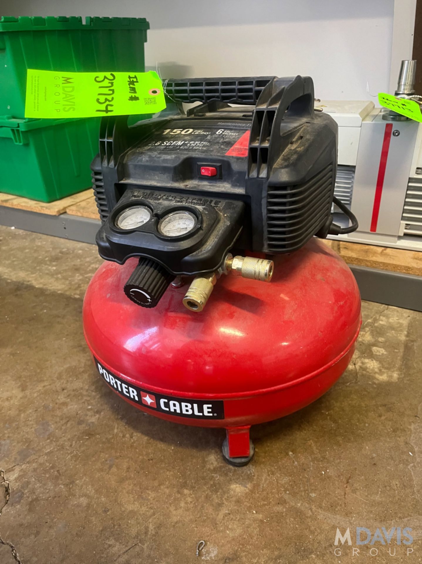PORTER CABLE PORTABLE AIR COMPRESSOR - Image 4 of 6