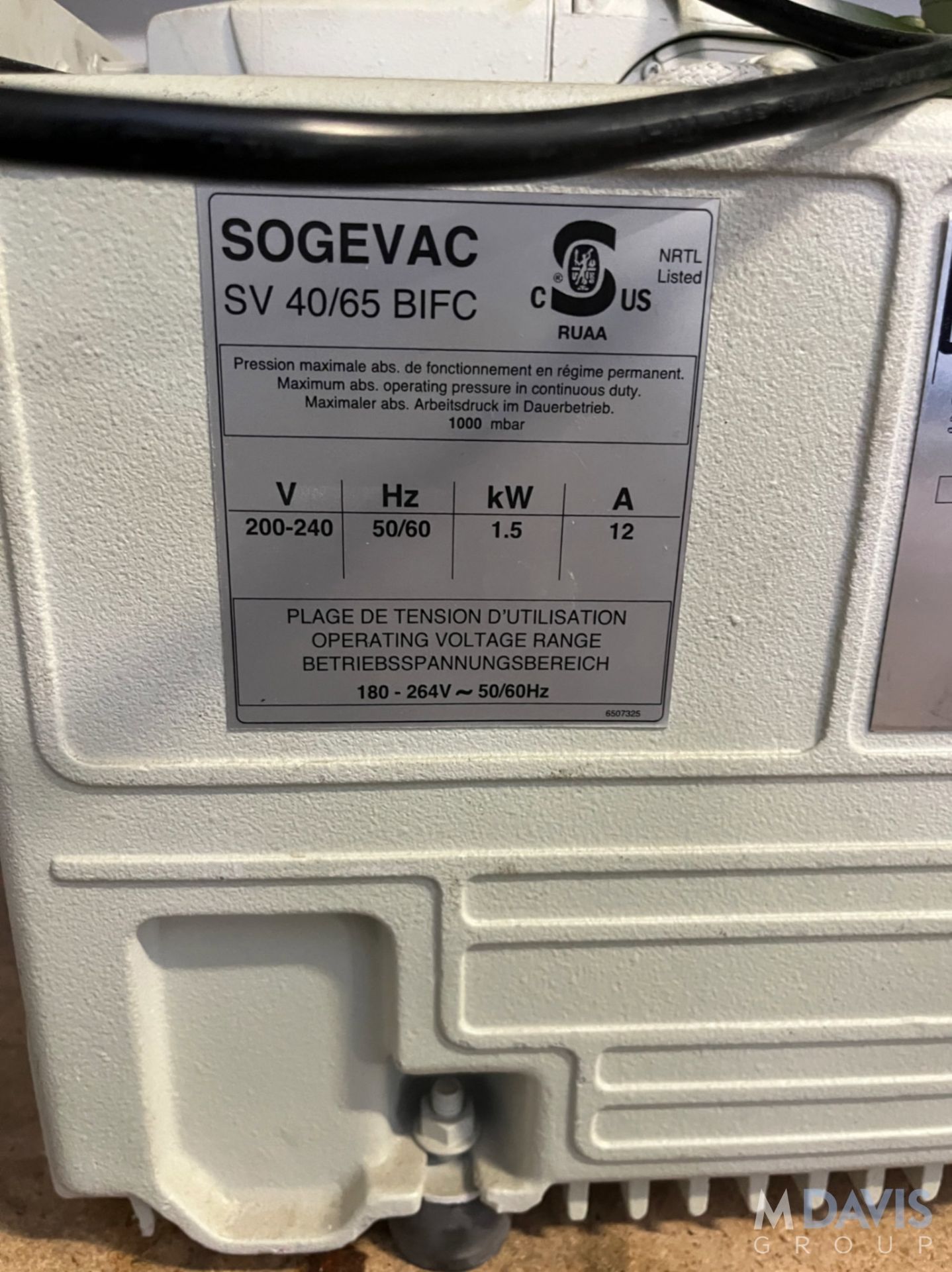 SOGEVAC OIL-SEALED ROTARY VANE PUMP - Image 6 of 8