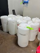 (9) 15 GAL CLOSED TOP NATURAL PLASTIC DRUM