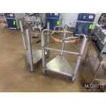 (2) PORTABLE GLASS GLOBE STANDS