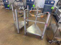 (2) PORTABLE GLASS GLOBE STANDS