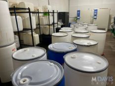 APPROX. (25) ULINE 55GAL OPEN TOP PLASTIC DRUN