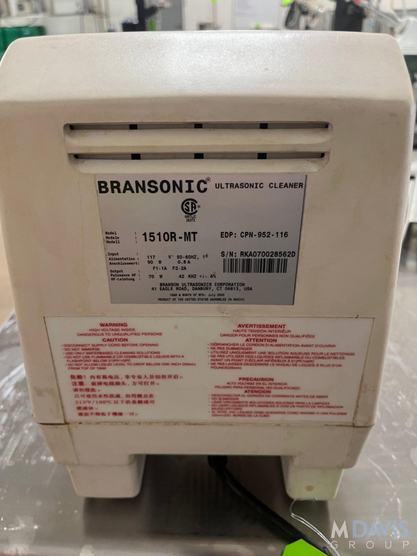 BRANSONIC 1510R-MT ULTRASONIC CLEANER - Image 6 of 7
