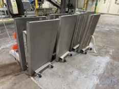 (9) S/S DRIP PANS ON WHEELS