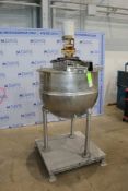 Groen 80 Gal. S/S Kettle, M/N RA-80, S/N 100986, MAX. WP: 100 PSI @ 338 F, with 0.75 hp Top Mounted