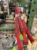 LOT OF (3) HINDS HOCK FILLER (LINE #3) HEAT SEAL SUPPORT RAILS - APROX. 124 L X 1 3/8 W, (INV. #