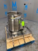 CLEVELAND 12 GALLON JACKETED S/S TILTING KETTLE, MODEL KGT-12-T, S/N 181023056976, NAT. GAS