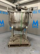 GROEN 300 GAL. S/S KETTLE, MODEL RA300, S/N 336197-1, WITH DRIVE MOTOR, SCRAPE SURFACE AGITATOR &