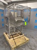 CUSTOM S/S CHEESE BLOCK CUTTER, 2 - PASS CUTTING SYSTEM, BOTTOM TEFLON BASE - 25 L X 12 W - CUT UP
