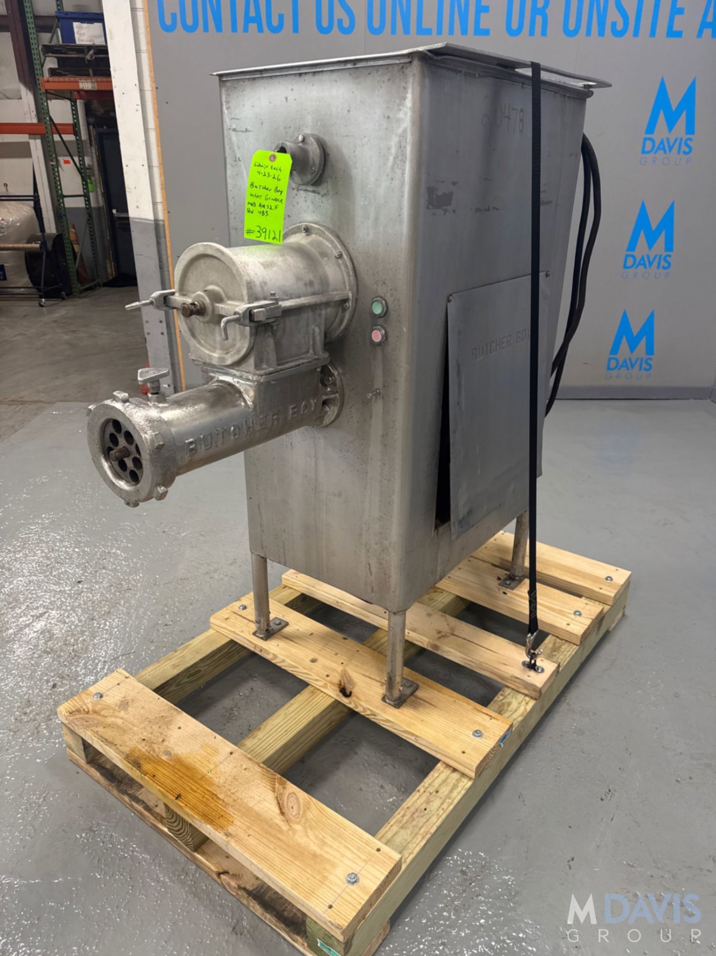 Butcher Boy S/S Meat Grinder, Model AU52.F, SN 483, 15 hp, 460V, (Note: Machine is Professionally - Image 6 of 10