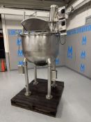 GROEN 150 GALLON S/S KETTLE, MODEL TA-150 SP,S/N 86413, WITH SCRAPE SURFACE AGITATOR WITH BALDOR 2