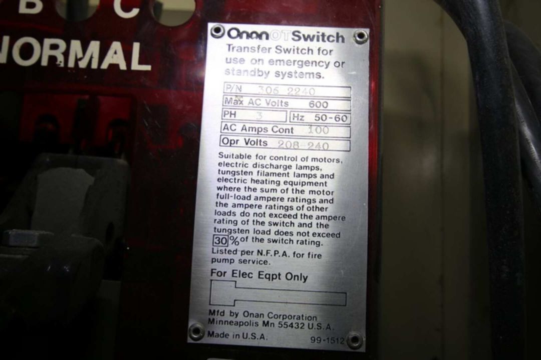 Onan 20 Standby Generator Set, Model 20.OES-15R/2571B, SN H830672409, with Ford 4 Cylinder 2.3 L - Image 11 of 17