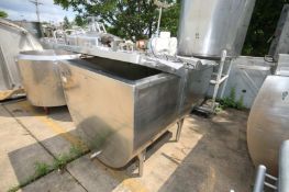 Crepaco 300 Gallon Jacketed S/S Farm Tank, Model R300, S/N R7916, with Hinged Lids, .5 hp/1725 rpm