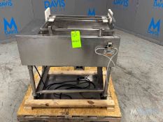 BAKERY EQUIPMENT S/S DONUT HALF ICER, S/N 26015, WITH 28 L X 18 W X 3 D TANK AREA, ON WHEELS,