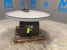 PREFERRED PACKAGING SYSTEMS 60 ROUND CONVEYOR ACCUMULATION TABLE, S/N R1190804, 27 H, 110V, (INV #