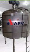 APV Aprox. 1,000 Gal. Steam Jacketed Scrape Surface Cone-Bottom Processor, 304 S/S Tank, 75 psi