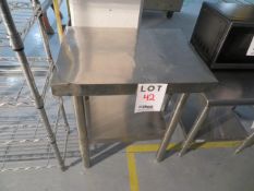 Stainless steel table approx. 24"w x 18"d x 29"h
