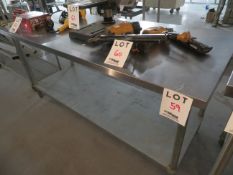 Stainless steel table approx. 72"w x 30"d x 34"h