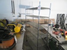 Stainless steel shelving on wheels approx. 47"w x 18"d x 77"h