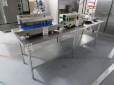 Stainless steel table approx. 96"w x 30"d x 34"h