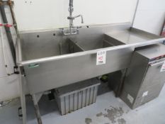 Stainless steel sink approx. 72"w x 28"d x 37"h
