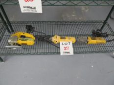 LOT including (3) DEWALT jig saw, grinder, etc.