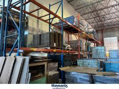 6 section, 4 tier, 20ft x 42" x 102" pallet racking with metal inserts
