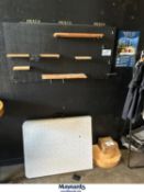 Lot of Windfall Shirts, rack, folding table