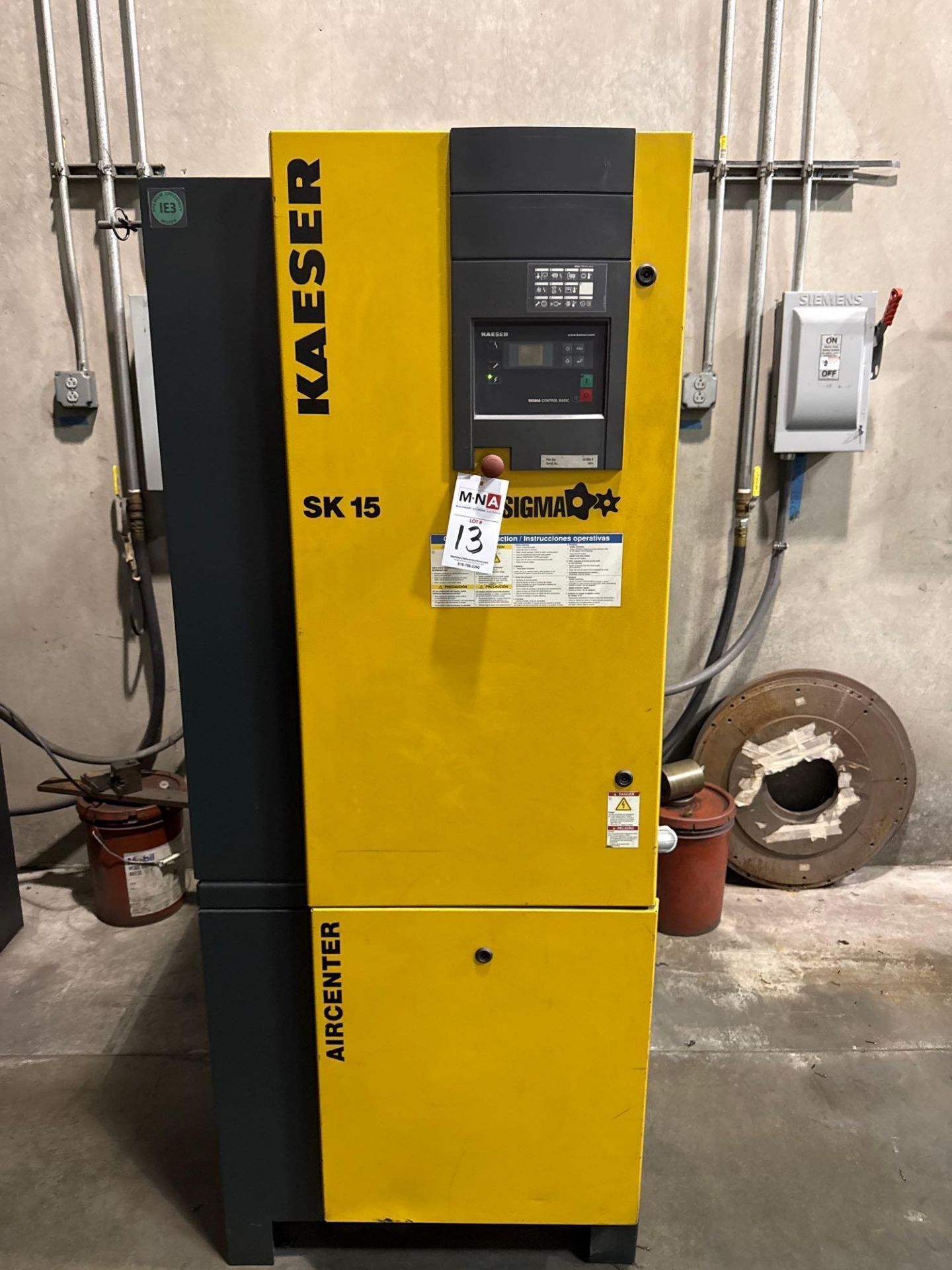 15HP Kaeser SK-15 Air Center Rotary Screw Air Compressor, New 2014 - Image 4 of 8