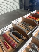 (4) Boxes of Assorted Hammers and Grease Guns