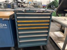 8 Drawer Rolling Lista Cabinet with Assorted Hardware