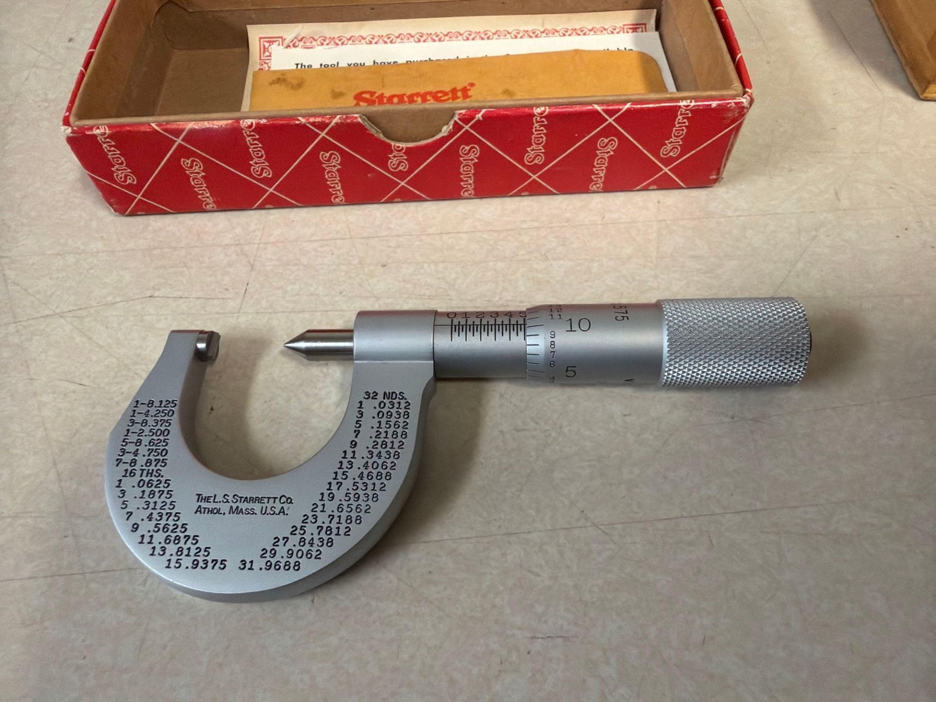 Starrett Screw Thread Micrometer