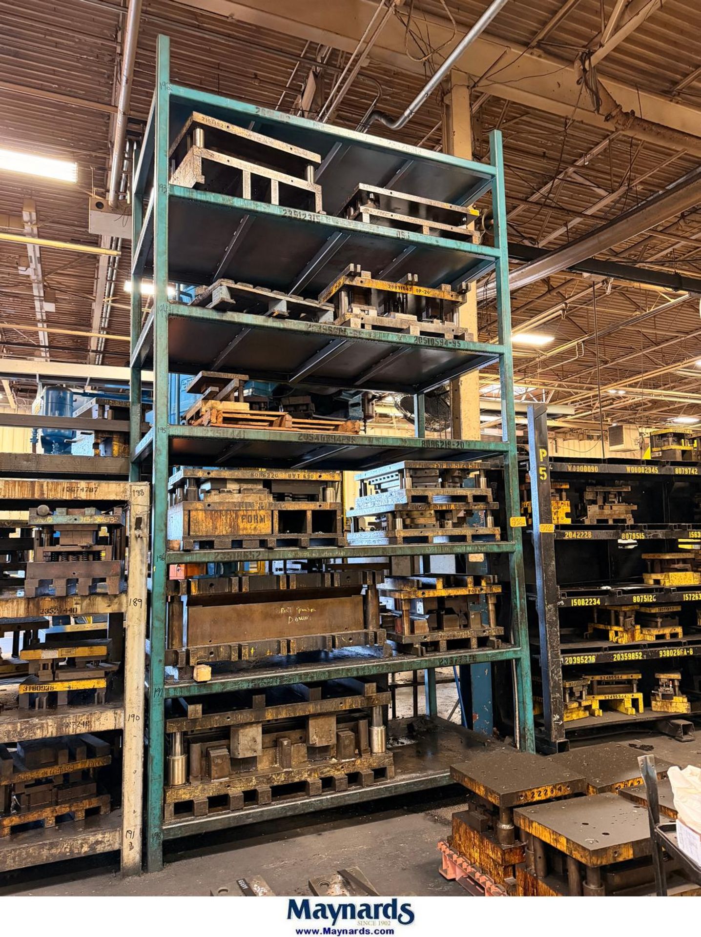 { Group of lots: 203, 205, 206 } (3) Various Size Heavy-Duty Die Racks ...