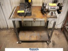 Jet 6" JBG-6A Dual End Bench Grinder Attahed to Steel Cart