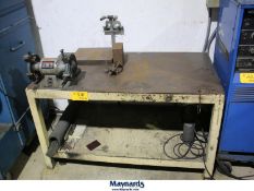 Steel Table with Attached Jet 6" Double End Bench Grinder