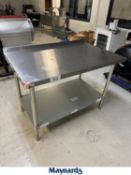 KINSTERA 48" X 30" X 33" STAINLESS STEEL PREP TABLE W/SPLASH GUARD