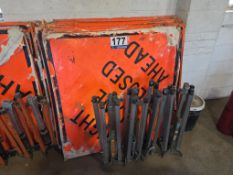 Lot: (19) Portable Traffic Safety Signs with (4) Stands