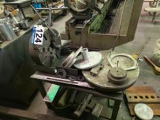 Cart with Industrial 3-Jaw Lathe Chuck and Various Plates